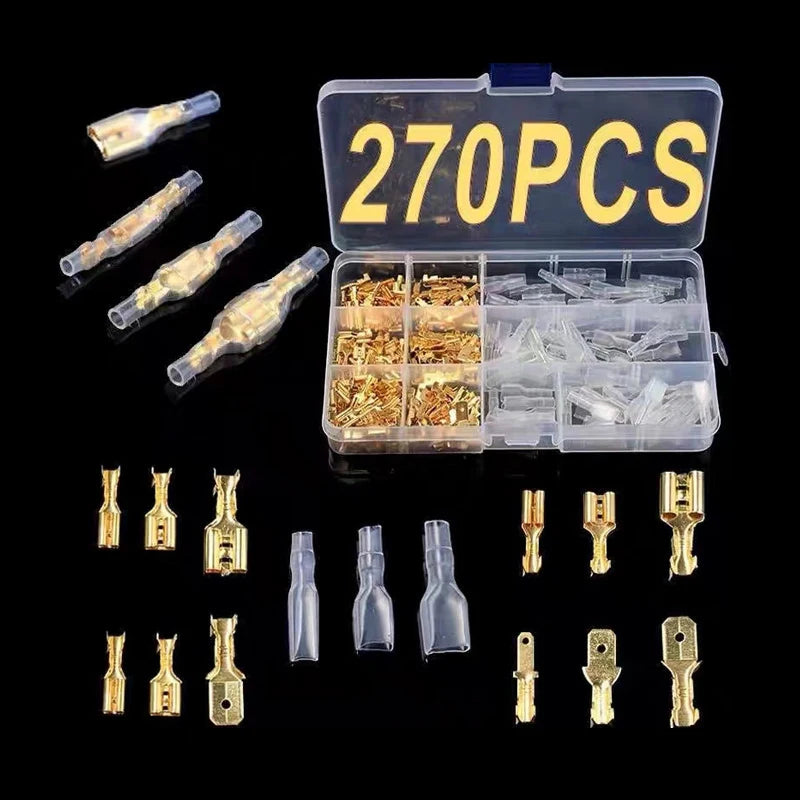 New 20/270/315/450/600/900pcs Cold-pressed Terminal Blocks Male And Female Docking 2
.8/4.8/6.3