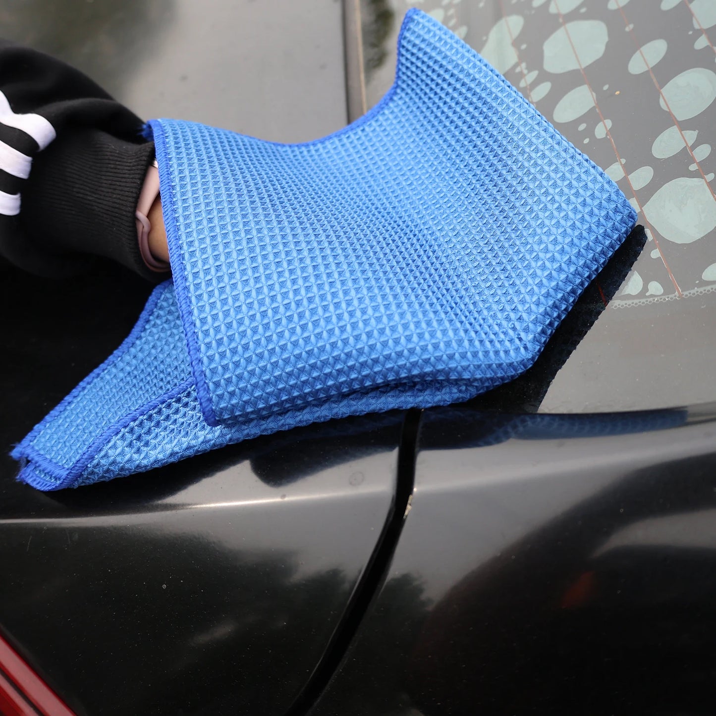 Car Wash Towel Glass Cleaning Water Drying Microfiber Window Clean Wipe Auto Detailing Waffle Weave for Kitchen Bath Home Office