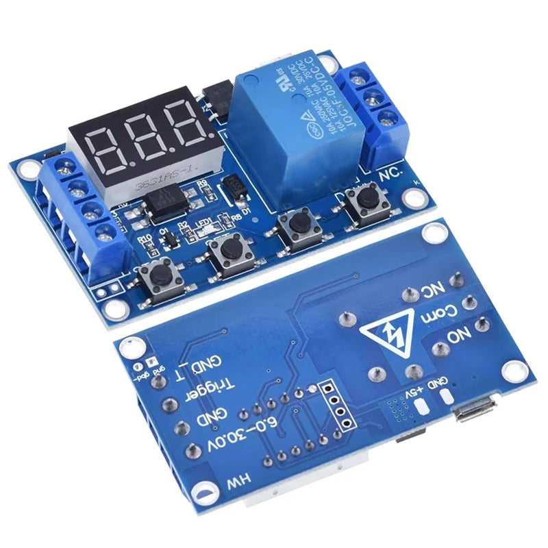 6-30V Relay Module with Power-Off Delay, Trigger & Timing Circuit, USB Interface