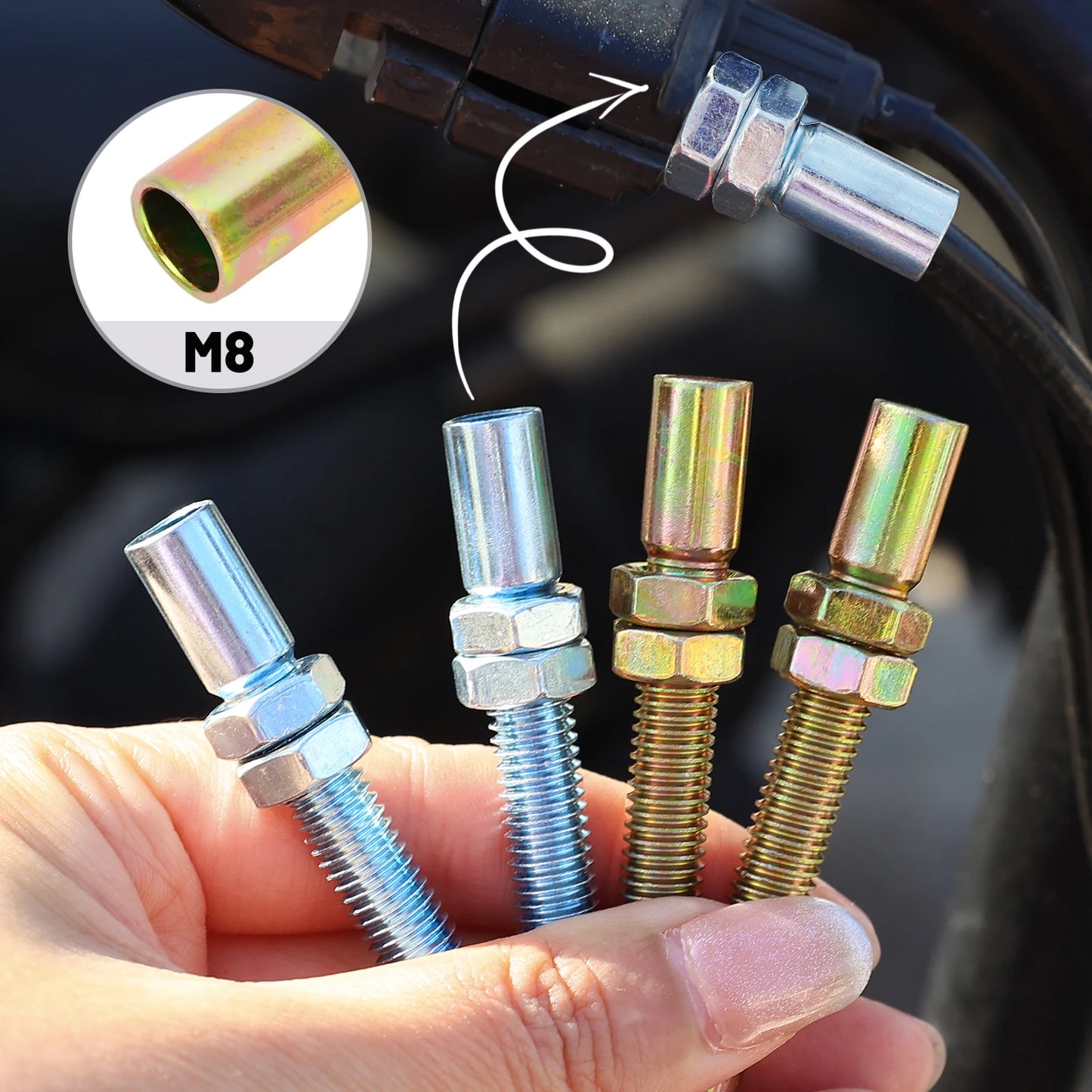 M8 Hollow Screw Throttle Cable Parts – Motorbike/Kart Throttle Cable Screw for Agricultural Machinery Accessories