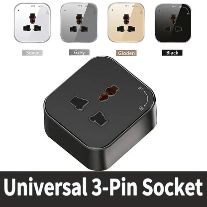 Power Track Universal Socket with USB Wall Mount Power Strip Removable Outlet Adapter