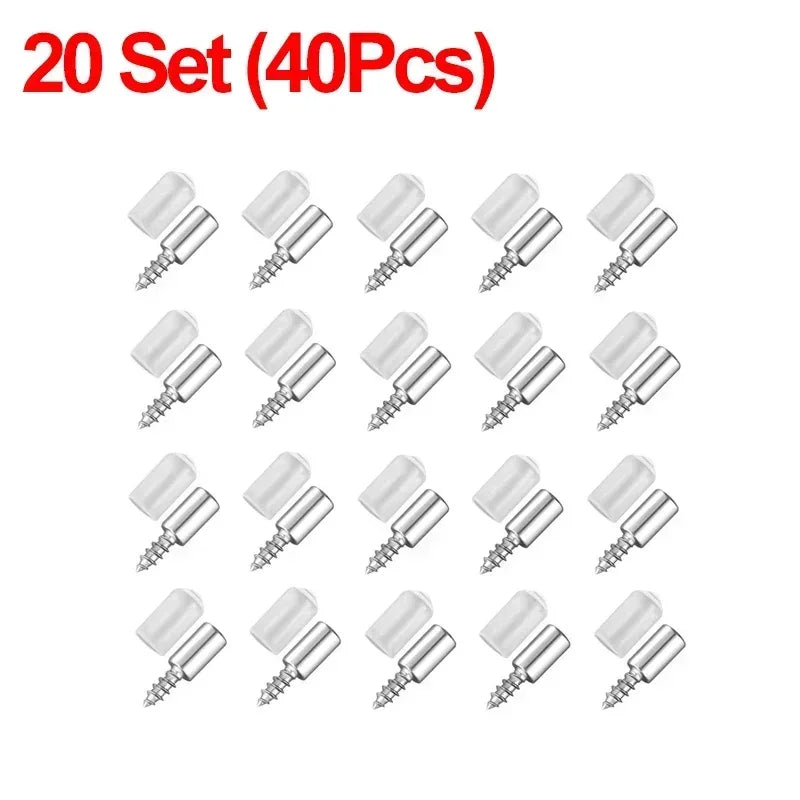 100/10PCS Self Tapping Screw Layer Plate Holder Wardrobe Septum Brackets Fixed Screw Shelf Support Pegs with Non-Slip Sleeve