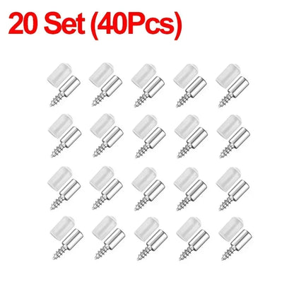 100/10PCS Self Tapping Screw Layer Plate Holder Wardrobe Septum Brackets Fixed Screw Shelf Support Pegs with Non-Slip Sleeve