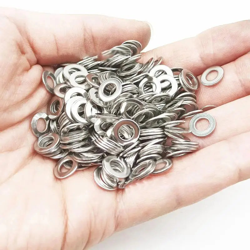 304 Stainless Steel Flat Washers Assortment Kit 910/200pcs — M2 M2.5 M3 M4 M5 M6 M8 M10 M12
