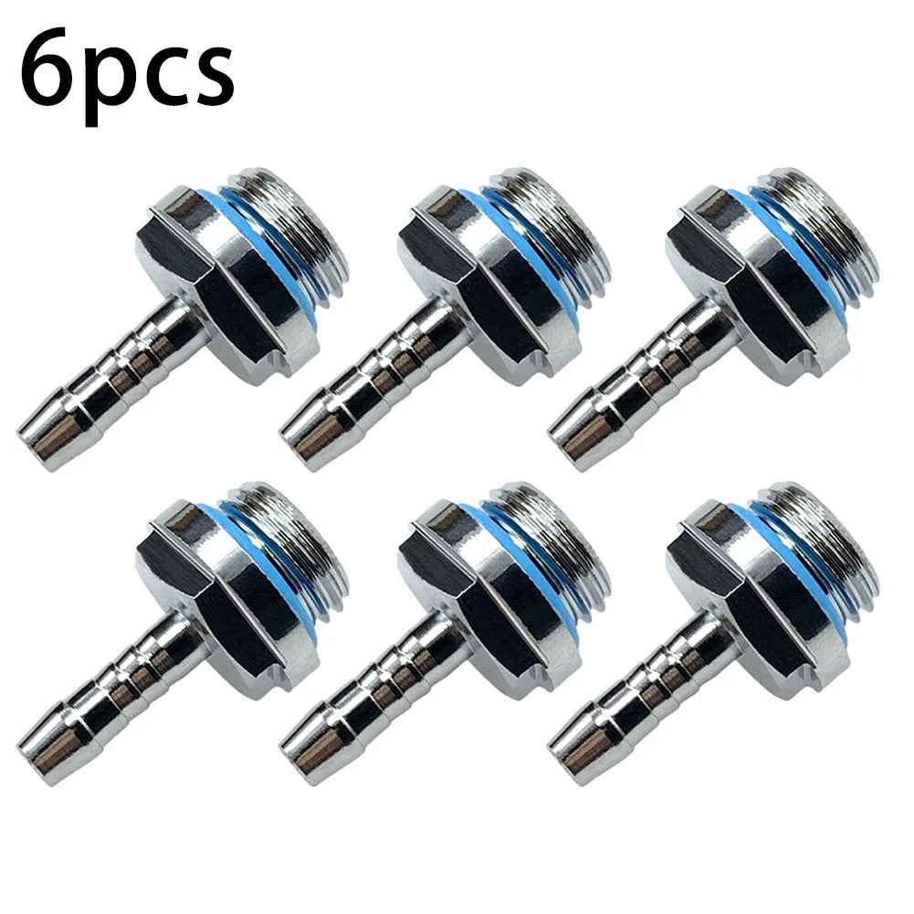 Water Cooling Barb Fitting 2-Touch G1/4 Thread Hose Pagoda Connector with Waterproof Sealing Ring, 4–14mm
