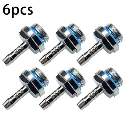 Water Cooling Barb Fitting 2-Touch G1/4 Thread Hose Pagoda Connector with Waterproof Sealing Ring, 4–14mm