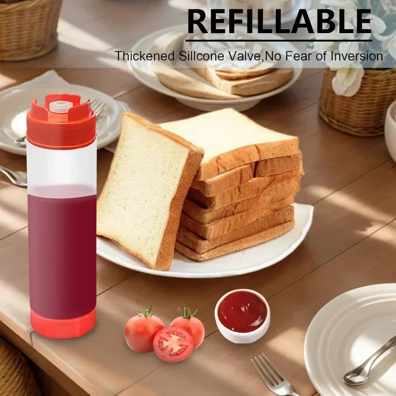 16oz Double Ended Sauce Squeeze Bottle Salad Dressing Dispenser