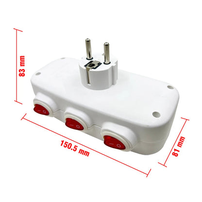 16A 250V Converter Socket For Home EU Standards EU Power Adapter Household Safety Independent Control Switches