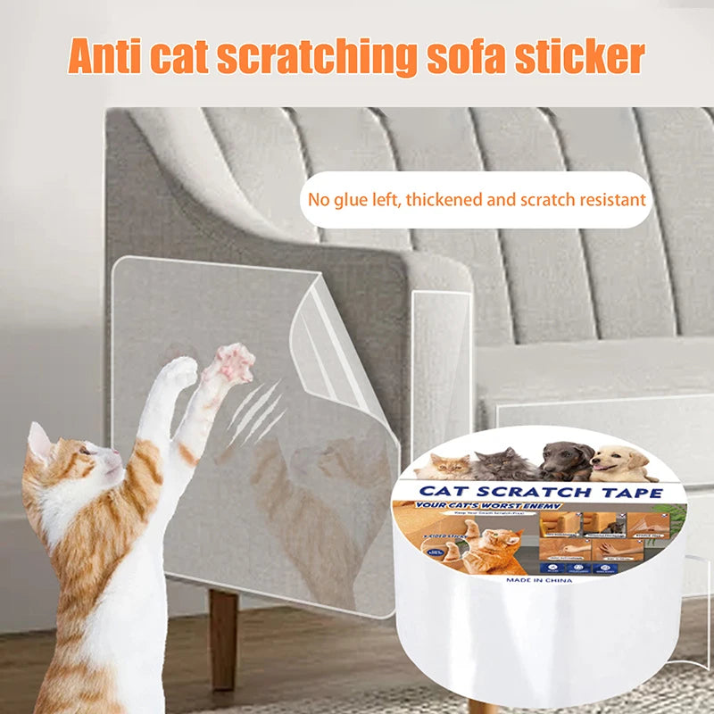 PVC Sofa Clear Waterproof Tape Furniture Guard Transparent Self-Adhesive Cats From Scratching Furniture Protectors Tape