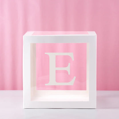 27/25cm Custom Transparent Letter Box A-Z Baby Shower Girl 1st Birthday Party Decoration Kids Wedding Birthday Balloon DIY Box
