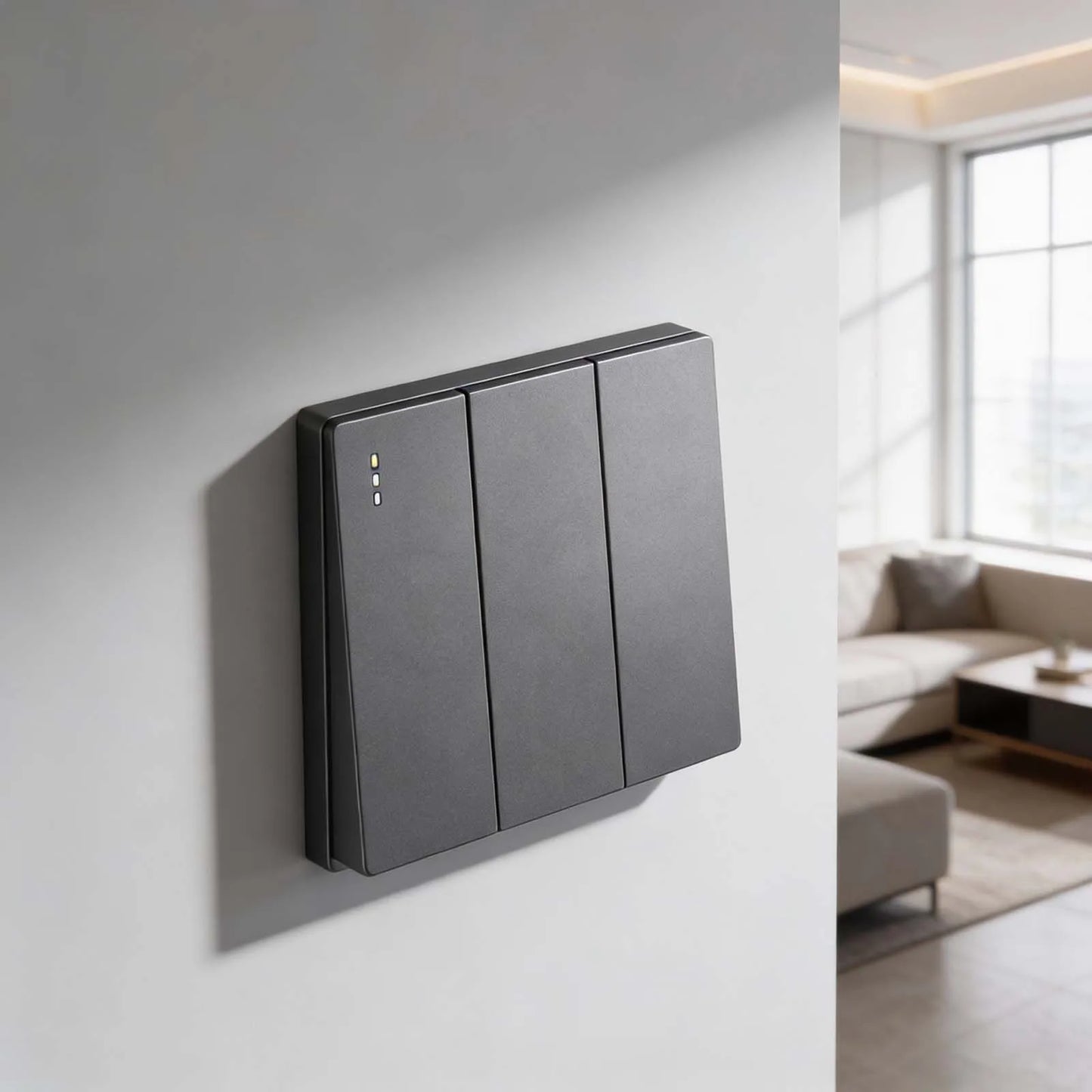 None Gray Button Switch Switches 1 2 3 Gang 86mm Flame Frameless PC Material Push Retardant Rocker Switch None