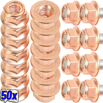 M8 Copper Exhaust Manifold Nut Flange Fastener for BMW Turbo Repair