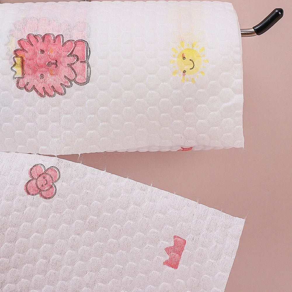 600/100pcs Reusable Kitchen Disposable Rags Reusable Non-Woven Cleaning Cloths Washing Dishcloths Rag Cloth Towels Scouring Pads