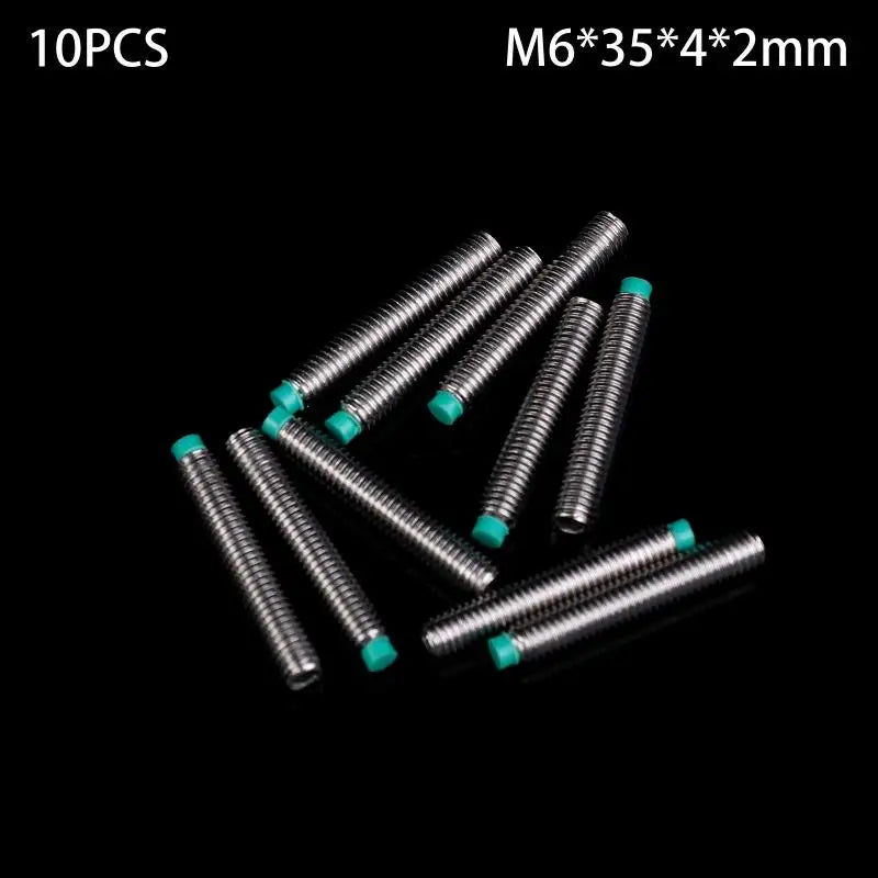 POM Head Stainless Steel M6 Buffer Screw 10PCS | Nylon Tip Wire Setting Machine Rice Screw
