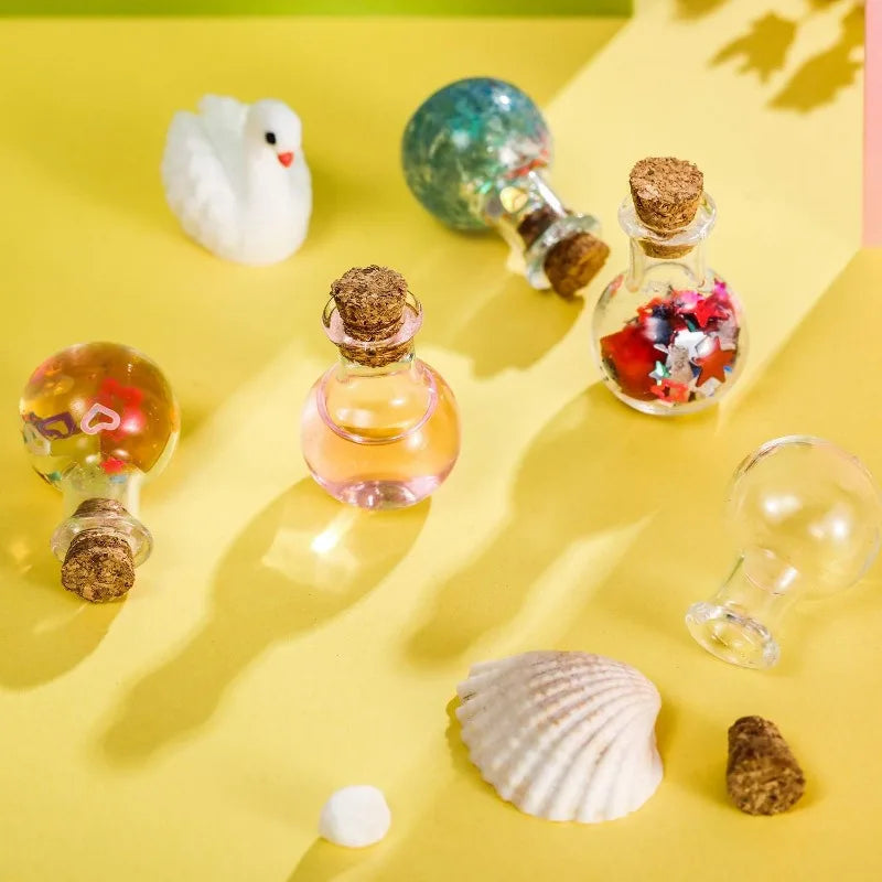 Mini Glass Bottles with Cork Stoppers — DIY Vials for Wedding, Birthday & Party Favors