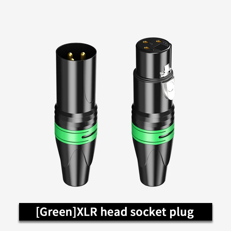 3Pin XLR Color Head Pure Copper Pin Male and Female Audio Microphone Connector Canon Welding Plug Socket