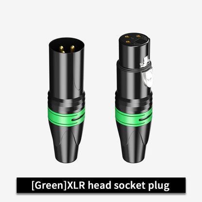 3Pin XLR Color Head Pure Copper Pin Male and Female Audio Microphone Connector Canon Welding Plug Socket