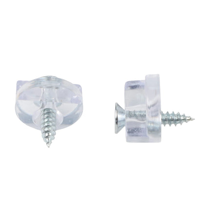 30 Set Plastic Glass Retainer Clips with Screws for Glass Panel Installation Compatible with 4mm Thickness Glass in Cabinets