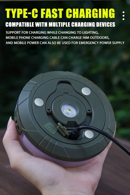 Camping String Lights Rechargeable LED Flashlight Hook lamp 4 in 1 Design 10m RGB Atmosphere Light Outdoor Waterproof Tent Light