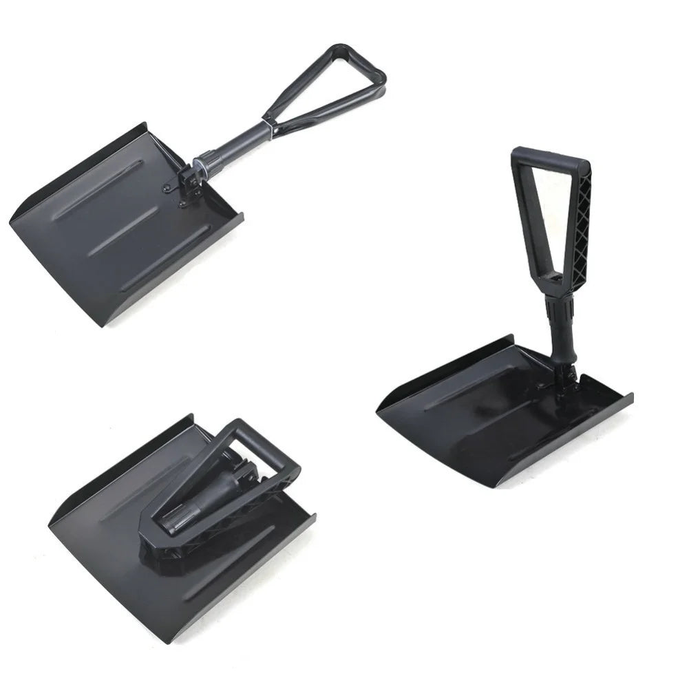 For Car Trunk Folding Snow Shovel Black Compact Snow Shovel With Pouch Snow Shovel Carry Pouch Included Multi-purpose Use