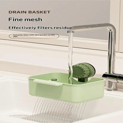 Sink Drain Strainer Basket Anti-Leak Filter Grid One-Click Press Drain