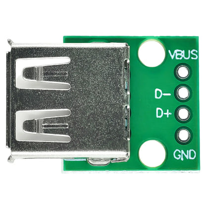 USB 2.0 Type-A Female to DIP Adapter 2.54mm PCB Breakout Board 4-Pin Converter