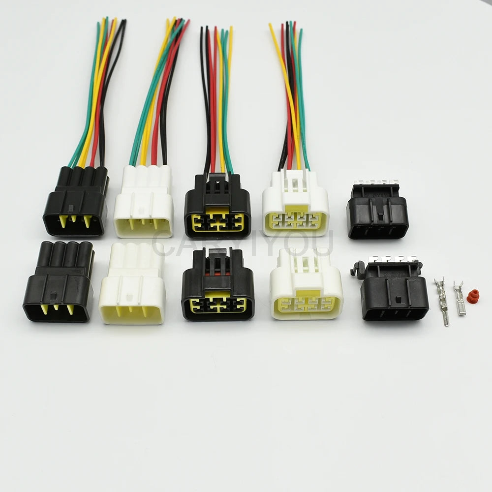 FW-C-8F-B / FW-C-8M-B Furukawa 8-Pin 2.3mm Waterproof Automotive Connector — Black Male Female Plug