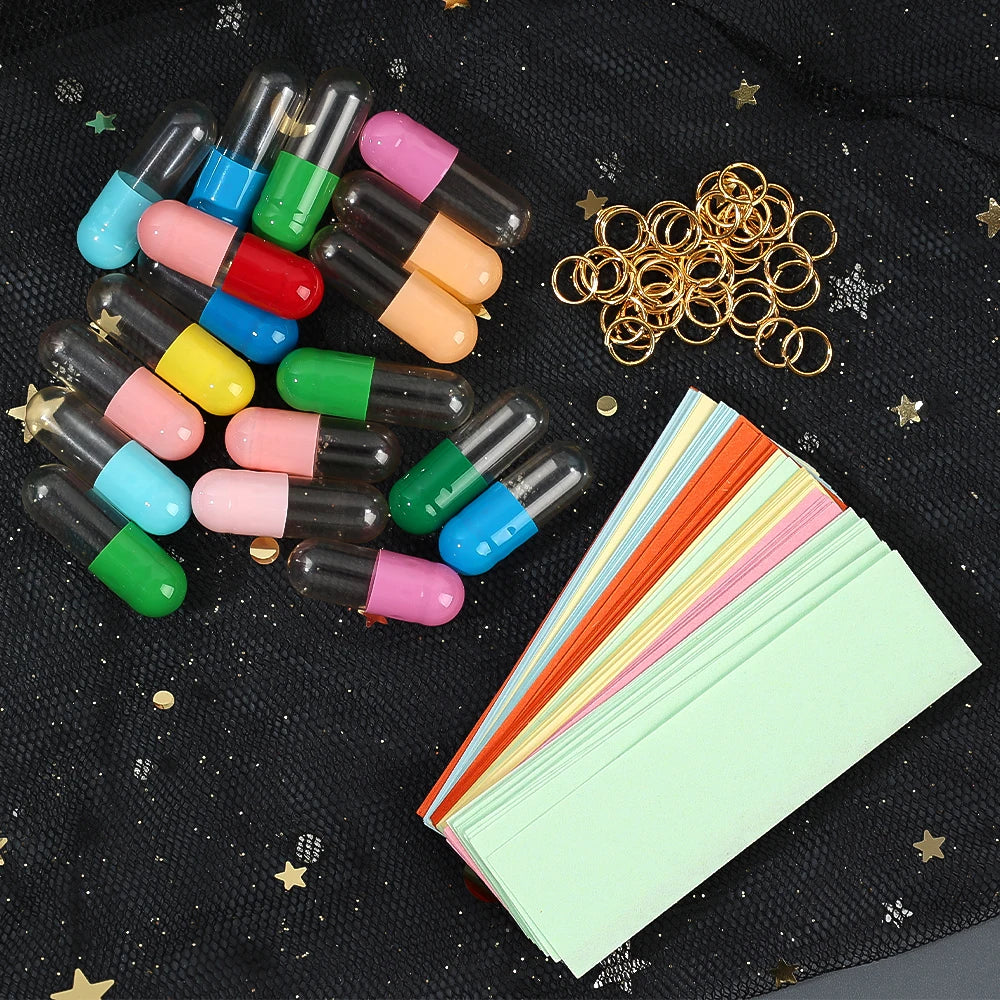 Message Capsules Love Pill with Roll Paper Blank Notes Wish Bottle Capsule Emoticon Smile Pills Wedding Party Valentine's Gift