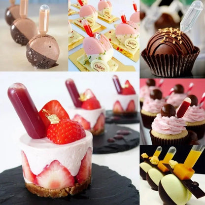Mini Liquid Squeeze Droppers 4ml Disposable Jam Dropper for Cupcake Sauce Transfer Pipettes Droppers Stuffed Cake Dessert Tools