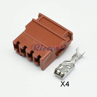 4 Pin 4.8mm Series Brown Wire Car Electrical Connector DJ7041-4.8-11/21 With Terminal for VW Audi Toyota Nissan