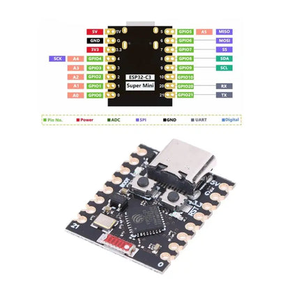 ESP32-C3 Super Mini Development Board — RISC-V, WiFi + BLE 5.0, Ultra-Compact