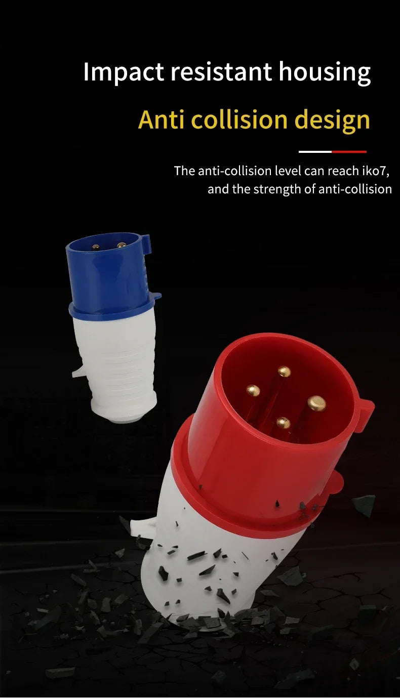 Industrial Plug and Socket Waterproof Connector 3PIN 4PIN 5PIN 16A 32A Electrical Connection Wall Mount Socket