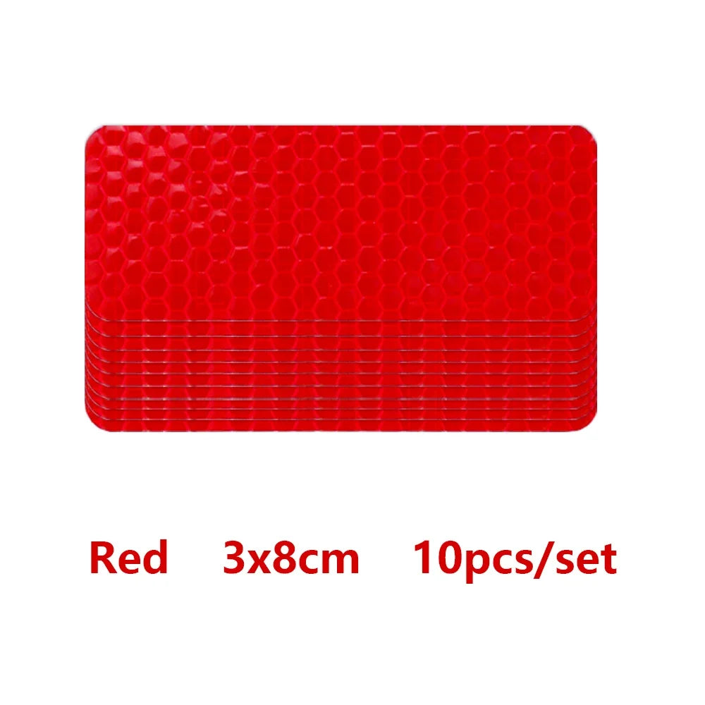 Car Bumper Reflective Safety Strip Stickers – Warning Reflector Tape for Auto Exterior & Interior (10pcs)
