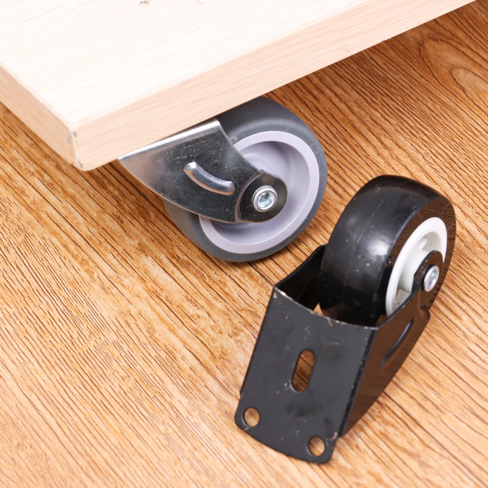 5/1pcs Furniture Casters Wheels Soft Rubber Swivel Caster Quite Roller Wheels for Trolley Baby Crib Bed Wheels Home Accessory