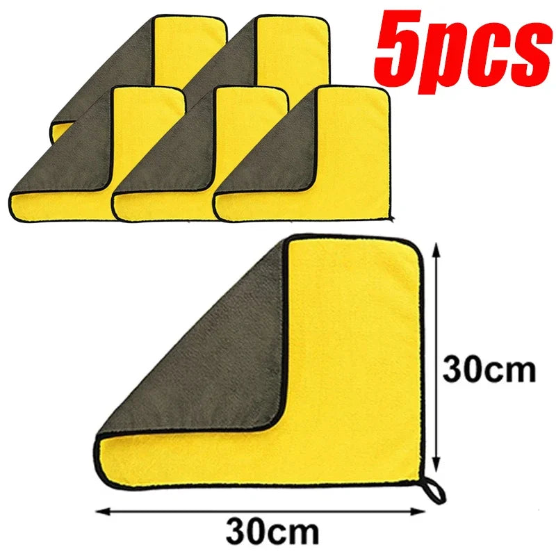 Thick Microfiber Car Cleaning Towels Double Layer Absorbent Cloth