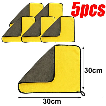 Thick Microfiber Car Cleaning Towels Double Layer Absorbent Cloth