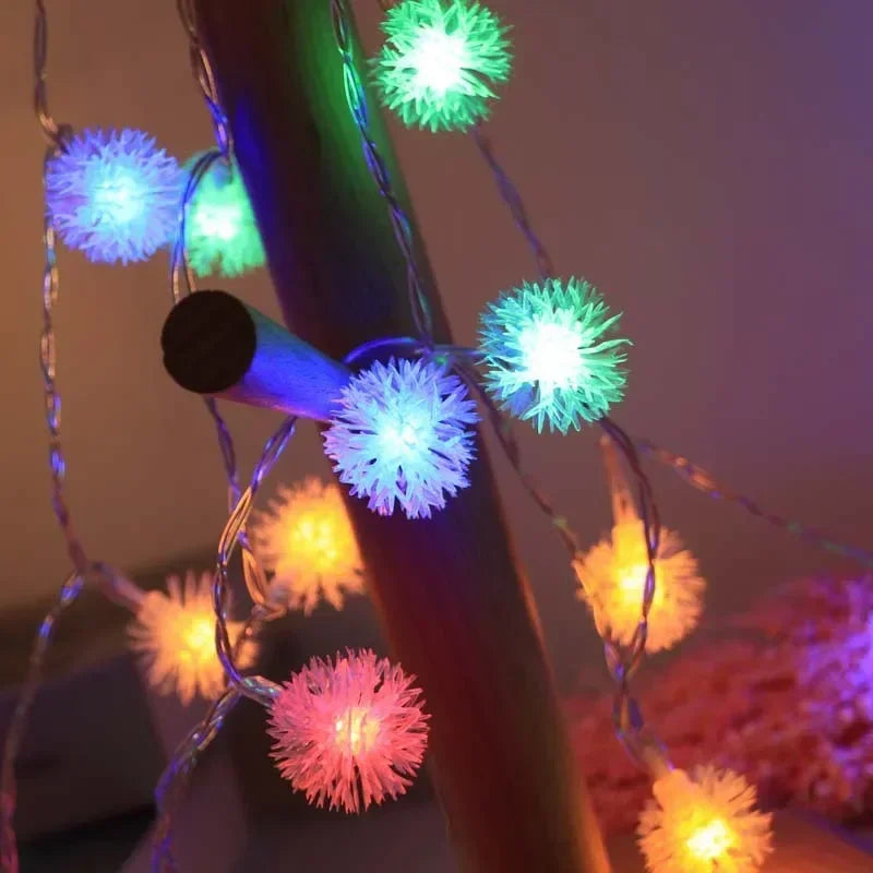 Xmas Valentine Wedding Decor Dandelion Fairy Lights Battery Operated LED Garlands for Garden Holiday 1.5M/3M/6M Lamps