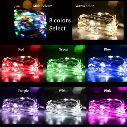 10Packs 2m LED String Lights Warm/Multicolor/Red/Green/Blue/Pink/Purple/White Christmas Atmosphere Firefly Lamp Starry Sky Light