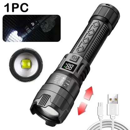 1600000LM Super Bright LED Flashlight – USB Rechargeable Long Range Tactical Torch Waterproof for Camping & Fishing