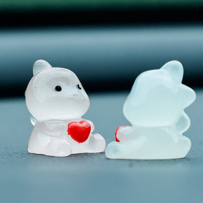 Dinosaur Hug Heart Car Ornament Luminous Dashboard Decor 10/1PCS