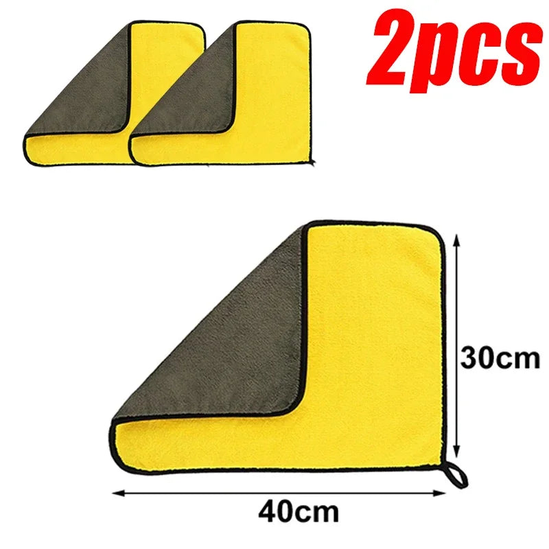 Thick Microfiber Car Cleaning Towels Double Layer Absorbent Cloth