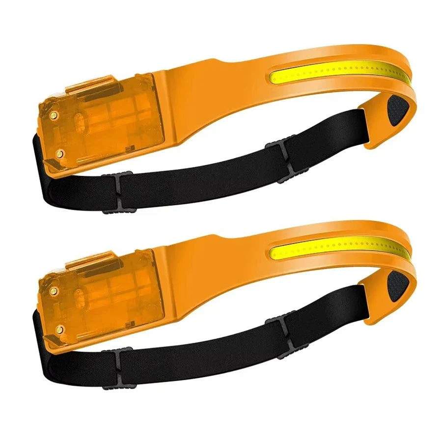 LED+COB Dual Light Source Induction Headlight Detachable 2-in-1 Flashlight 9-level Dimming Outdoor Multifunctional Fishing Torch