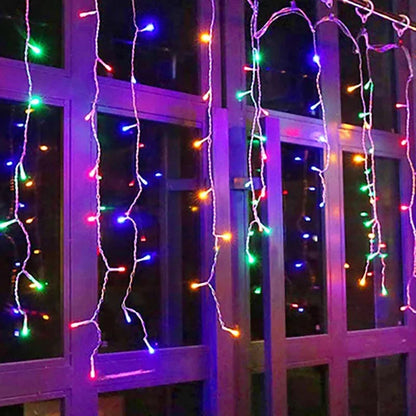 Christmas Icicle Light Decorations Outdoor Garden Street Droop LED Lamp Curtain String Fairy Garland for Eaves