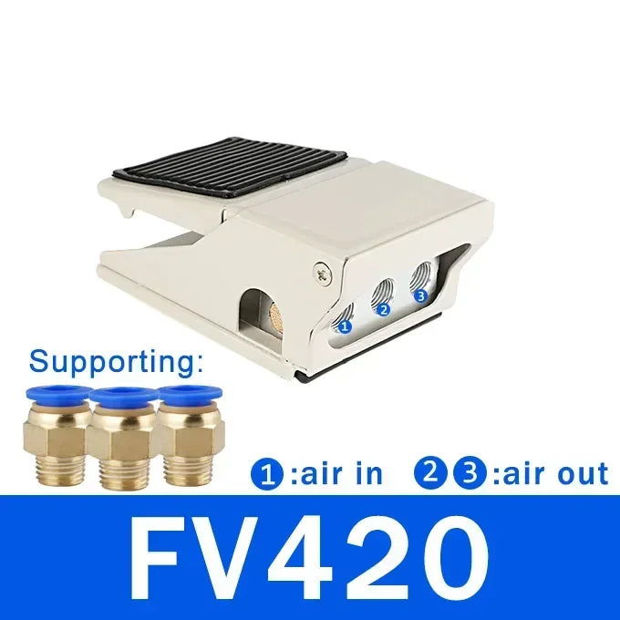 Lockable Pneumatic Foot Pedal Valve Switch 2 Position 5 Way Air Control Valve FV320 FV420 4F210-08GL for Industrial Machinery
