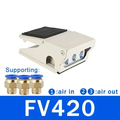 Lockable Pneumatic Foot Pedal Valve Switch 2 Position 5 Way Air Control Valve FV320 FV420 4F210-08GL for Industrial Machinery