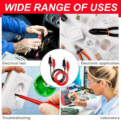 10/1Sets Alligator Clips Electrical Test Leads Dual Ended Crocodile Clips Jumper Wires for Circuit Connection Electrical Testing