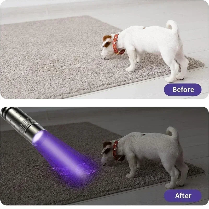 LED 395UV Flashlight Ultraviolet/white Light Pocket Pen Light Using 3A Battery for Pet Dog Cat Urine Detector Scorpion Finder