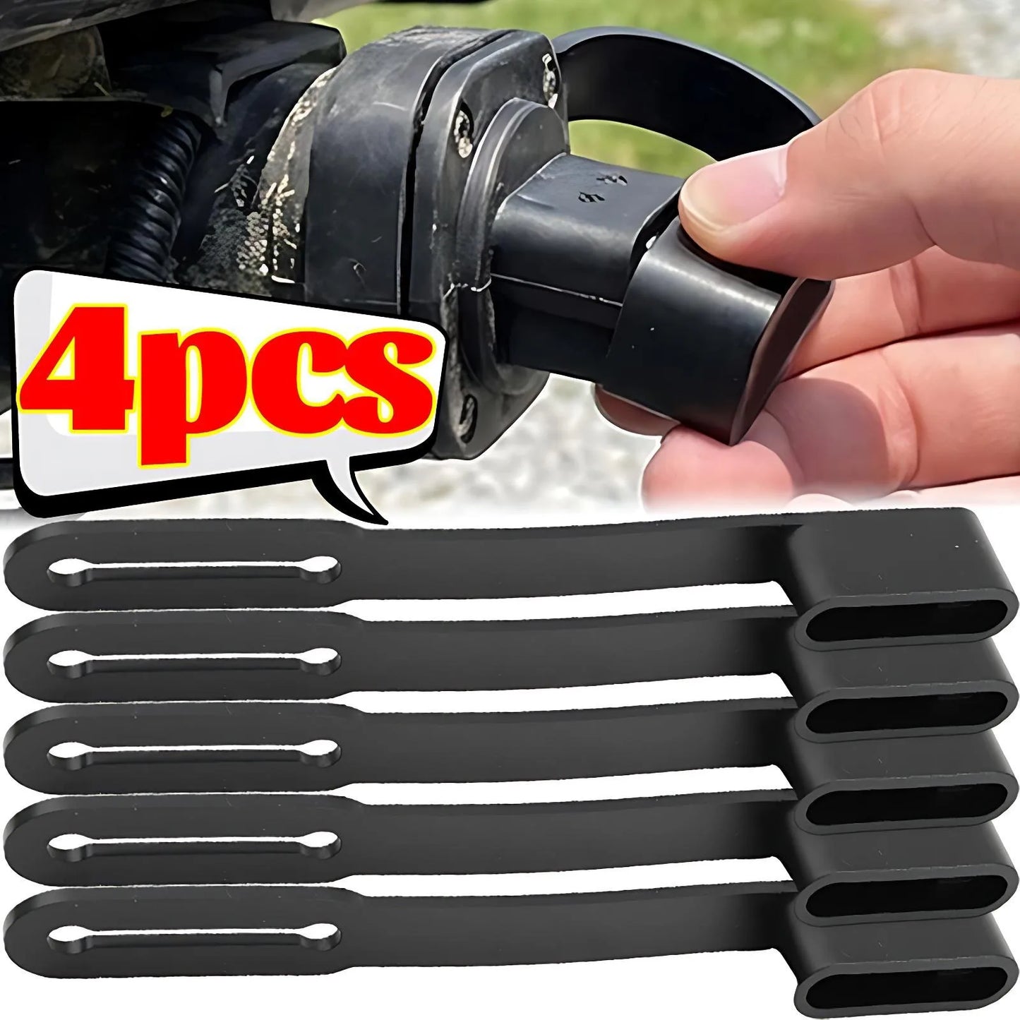 Universal 4-Way Flat Trailer Plug Dust Cap — Rubber Connector Boot with Safety Loop