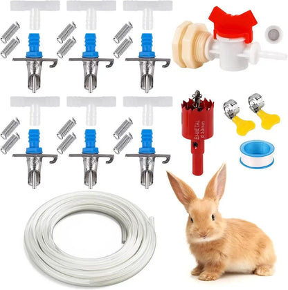 24pcs/Set Rabbit Drinking Fountain With Double Spring Duckbill Spout For Breeding And Cage Use Plastic