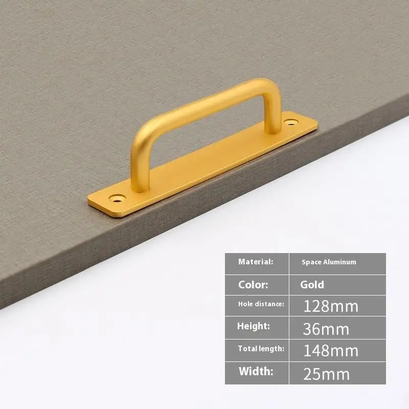 New Aluminium Alloy Punch-Free Furniture Cabinet Handle Sliding Door Pull and Flush Hardware Set for Wood Door Drawer